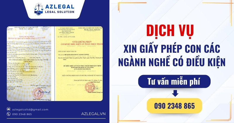 Dịch vụ xin giấy phép con ngành nghề có điều kiện