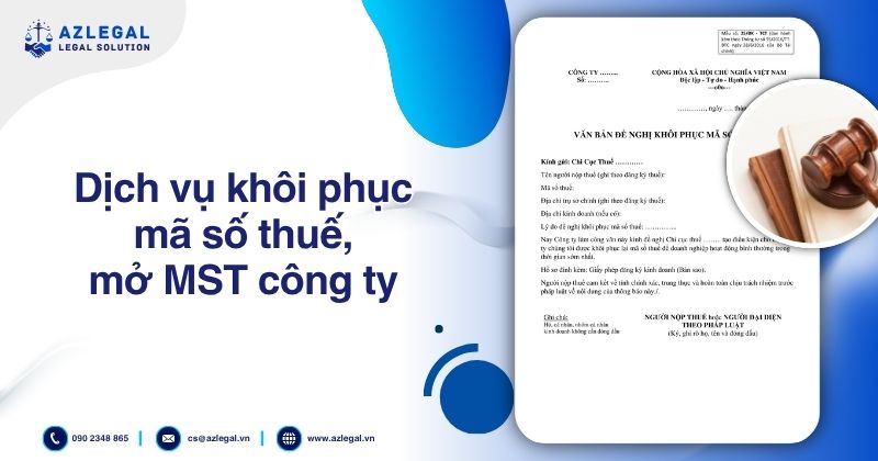 Dịch vụ khôi phục mã số thuế, mở MST công ty