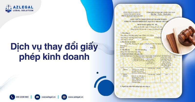 Dịch vụ thay đổi giấy phép kinh doanh