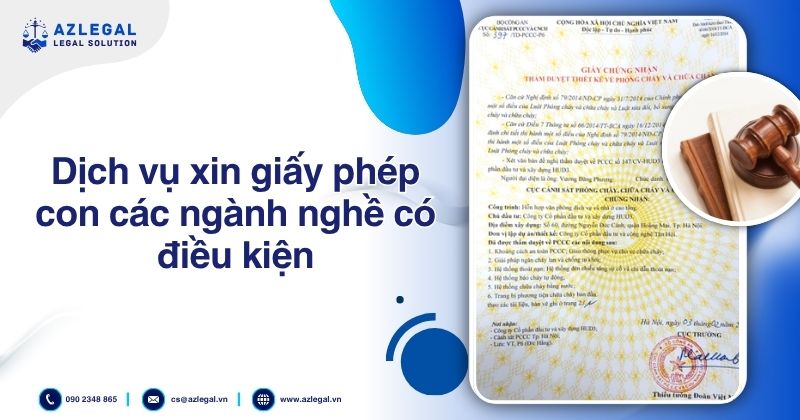 Dịch vụ xin giấy phép con các ngành nghề có điều kiện