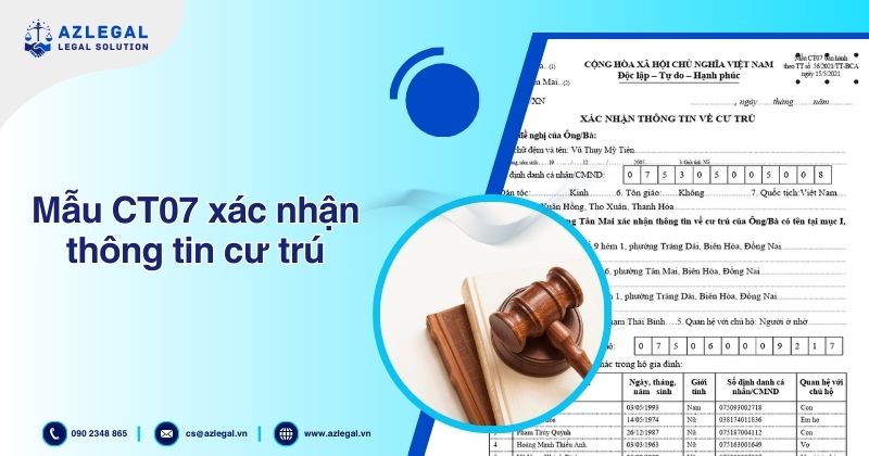 Mẫu CT07 xác nhận thông tin cư trú mới nhất theo Thông tư 66/2023/TT-BCA