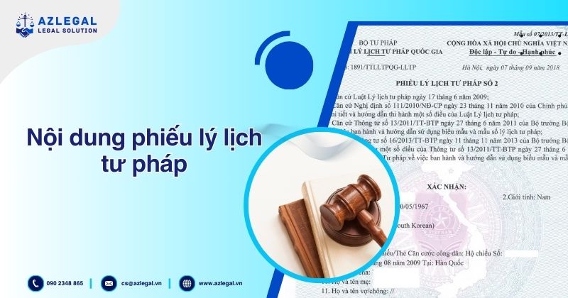 Nội dung phiếu lý lịch tư pháp
