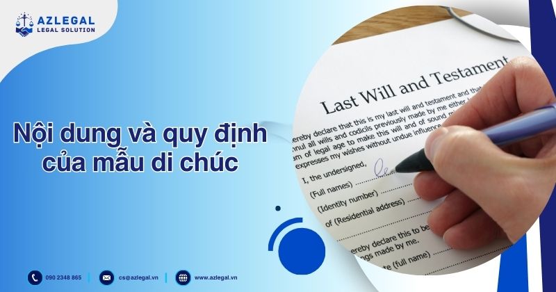 Nội dung và quy định của mẫu di chúc